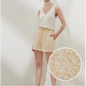 Banana Republic Yellow White Floral Casual Shorts Size XS